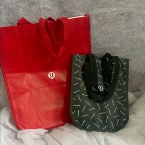 lululemon athletica Red and Dark Green Tote Duo